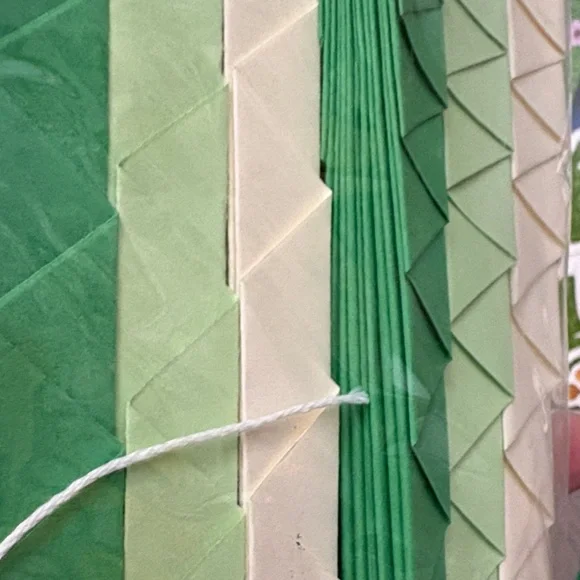 Happy Birthday Floral Green and White Banner and paper fans! - Picture 4 of 6